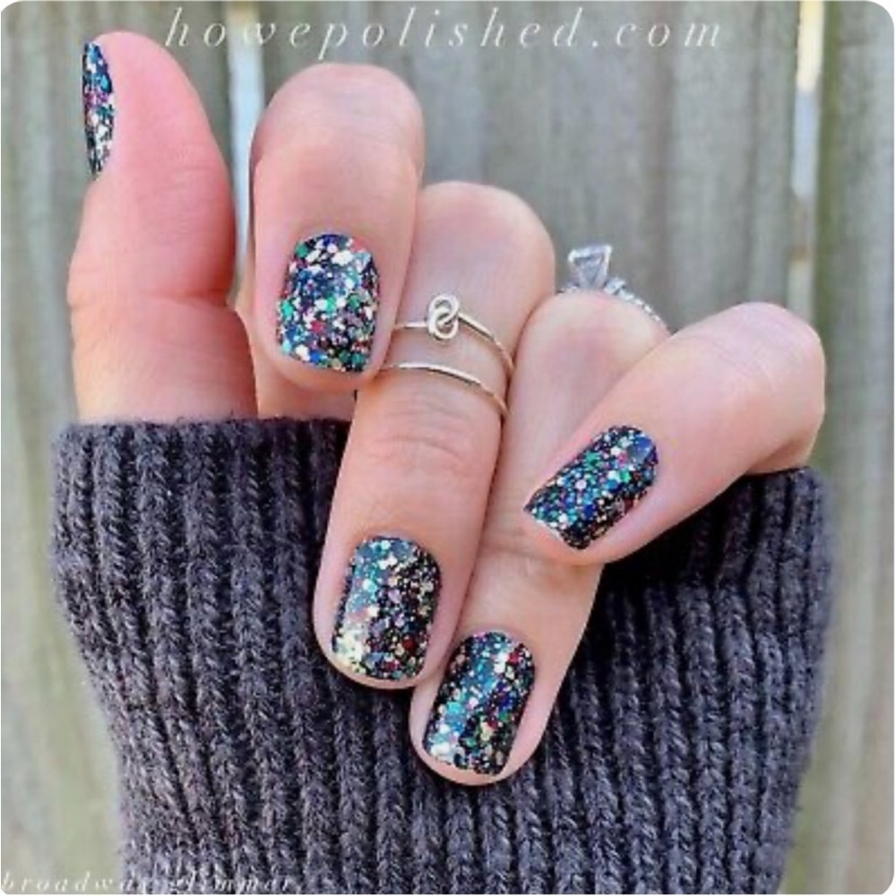 *Retired* Color Street: Broadway Glimmer | Black Multicolor Glitter Sparkle - Picture 6 of 14